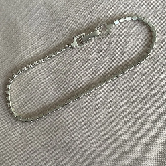 Delicate Silver coloured Rhinestone Bracelet / Small - Picture 5 of 8